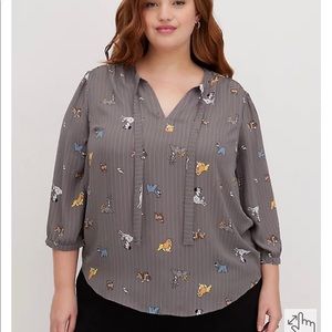 Torrid Disney Dogs Peasant Blouse - Grey Size 1